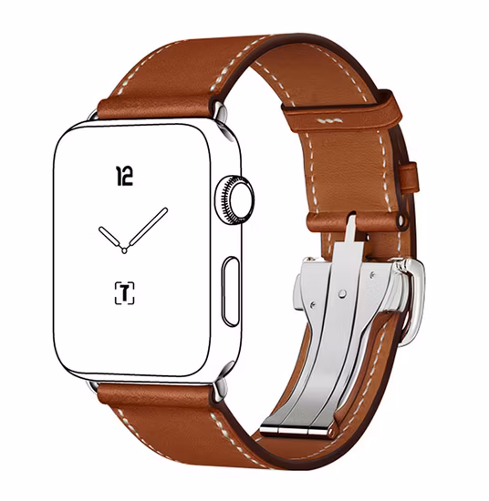 Preço de fábrica mais vendido de boa qualidade 38mm 42mm pulseira de relógio de couro marrom de grãos completos