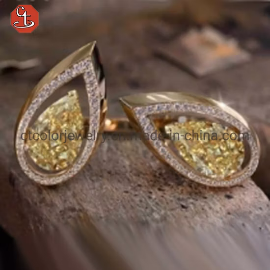 Moda novos brincos de pedras preciosas 925 prata esterlina ou joias de latão para mulheres