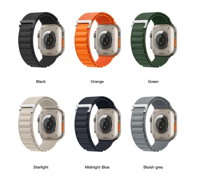 Novas tiras elásticas de nylon com laço alpino para Apple Watch