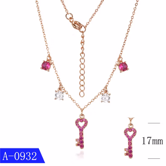 Novo design de joias da moda 925 prata esterlina colorida CZ colar para mulheres